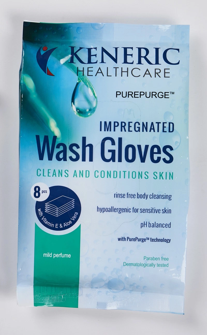 Impregenated Wash Gloves Cleans and Conditions Skin