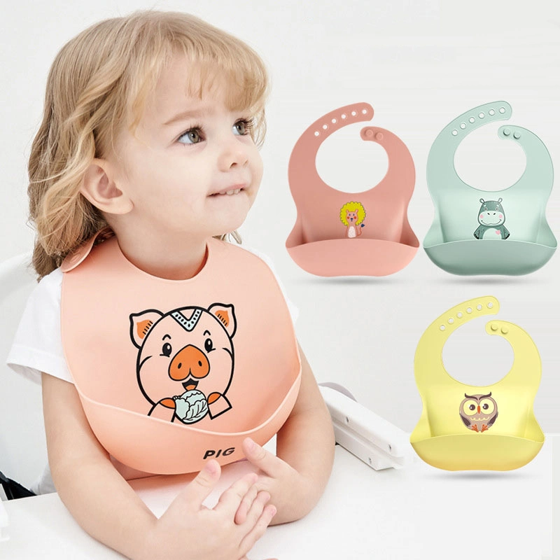 Waterproof Drool Baby Toddler Bandana Cotton Bibs with Silicone Teethers Baby Silicone Bib